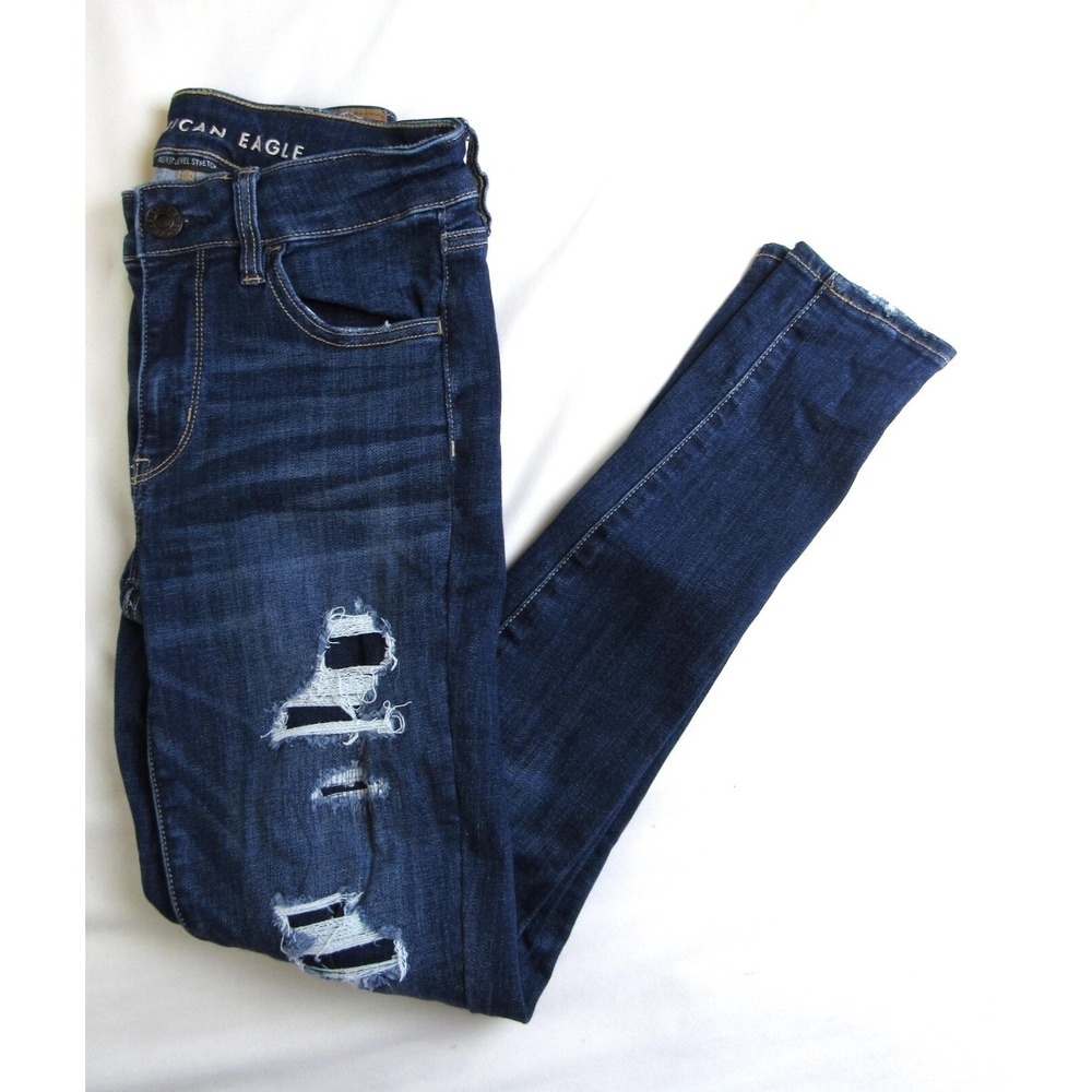 American Eagle Jeans Jegging Destroyed Women's Size 2 - Picture 3 of 8